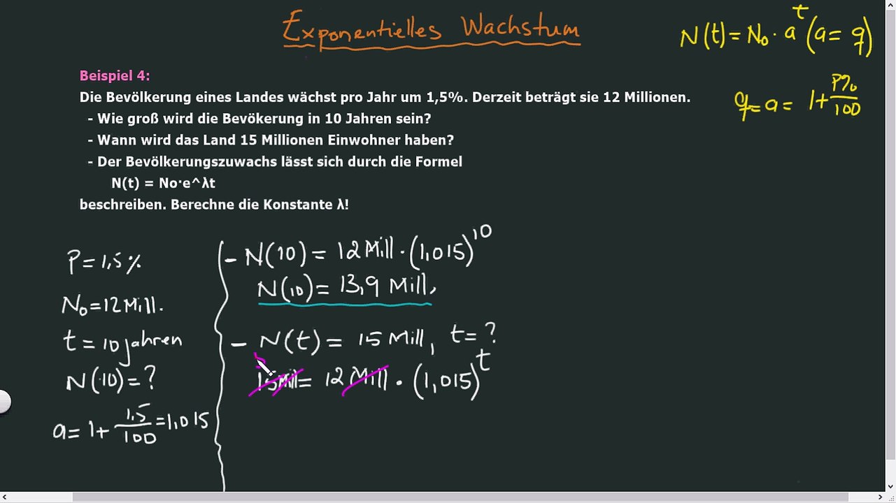 Exponentielles Wachstum - Teil 1. Beispiel 4