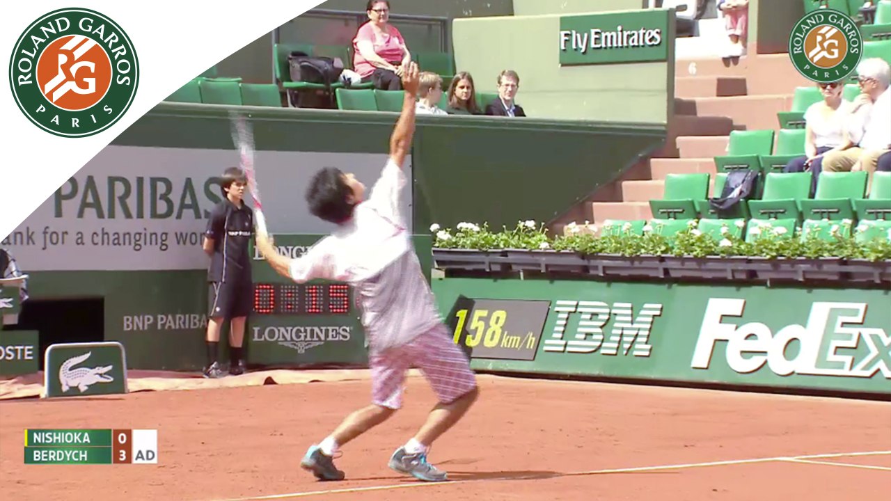 Tomas Berdych v. Yoshihito Nishioka 2015 French Open Men's R128 Highlights