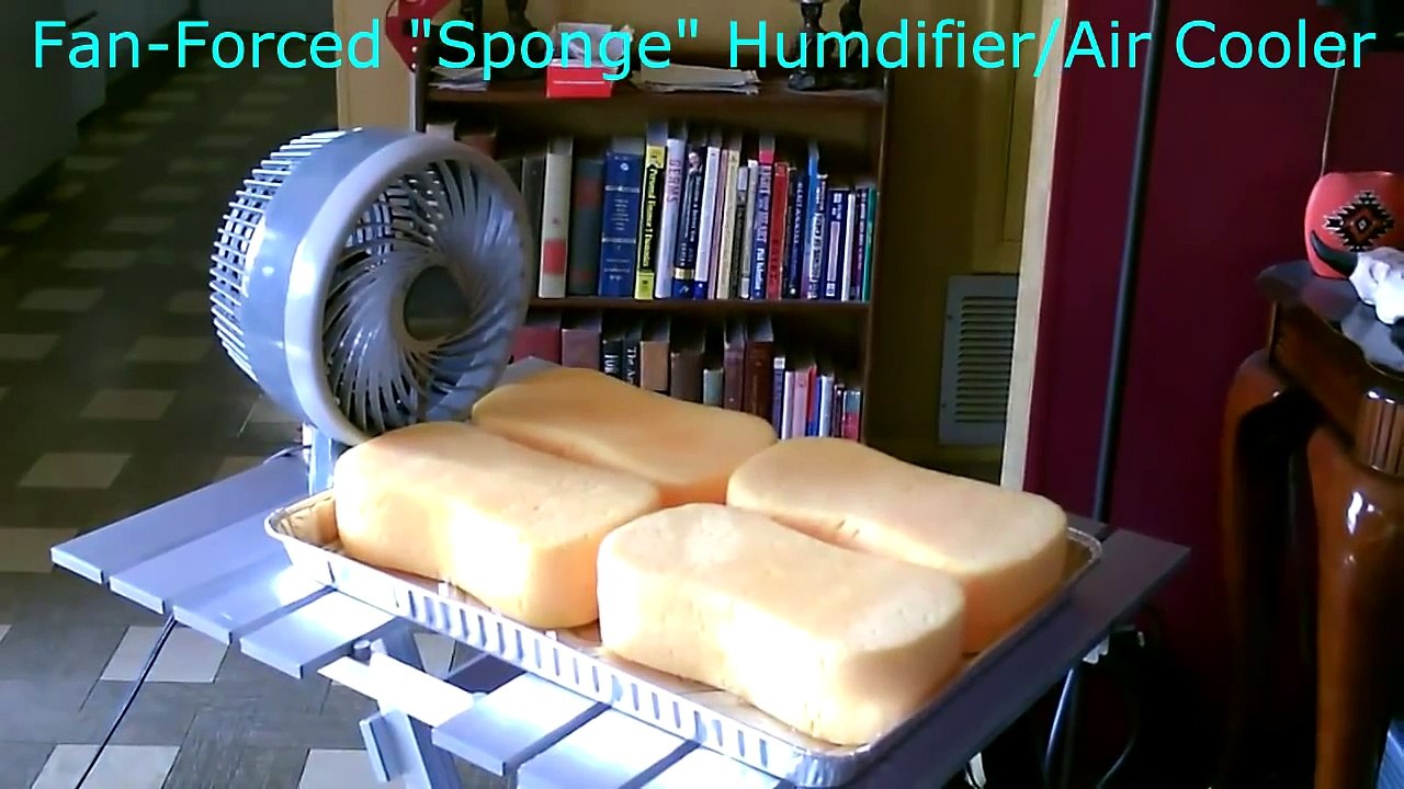 Homemade "Sponge" Humidifier/Air Cooler - DIY - Fan-Forced Evap. Cooler/Humidifier
