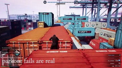 GTA 5 PS4 - Lost in Crates TDM Map Highlights + Parkour Fails