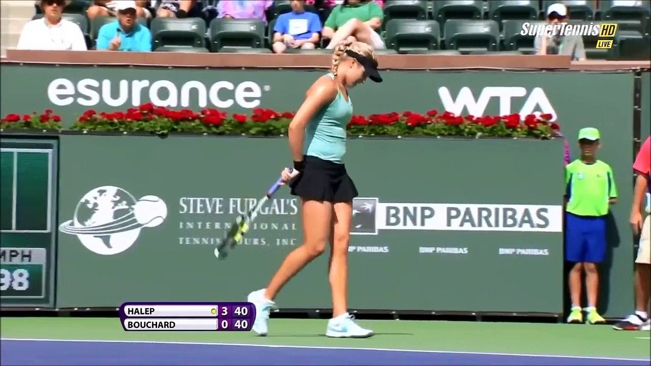 [HD] Simona Halep vs Eugenie Bouchard 2014 Indian Wells Highlights