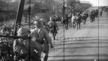 Japanese troops and tanks advance to Mandalay, Burma,  during World War II. HD Stock Footage
