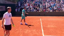 Roger Federer practice during French Open 2015