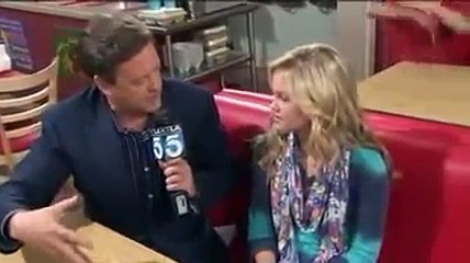 Olivia Holt   Mateo Arias arm wrestle on the set of Kickin' It.