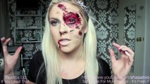 Makeup halloween tutorial   Burnt & Bloody SFX Makeup   Liquid Latex 720p