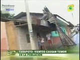 Vientos huracanados destruyeron viviendas en Tarapoto y causan temor entre pobladores