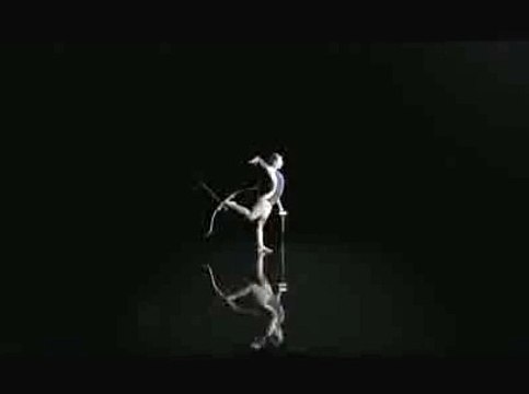 Incredible Girl shoots of arrow with her feet