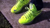 2014 replicas Nike Lebron X 10 Volt Tennis ball Dunkman on feet