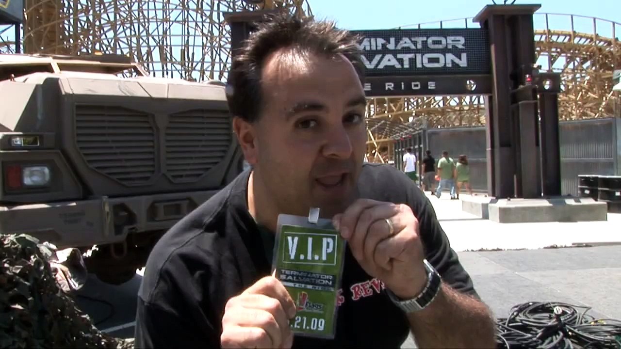 Terminator Salvation The Ride Roller Coaster POV Media Day Six Flags Magic Mountain