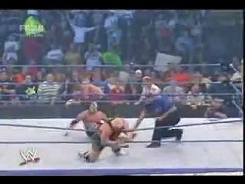 Batista Helping Rey Mysterio Against khali and Finlay