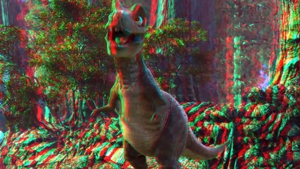 3D anaglyph dinosaur cartoon