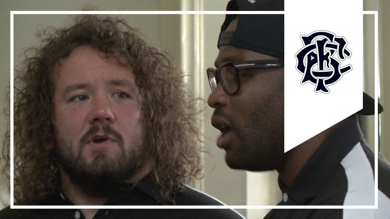 In the Baa Baa's team meeting with Adam Jones