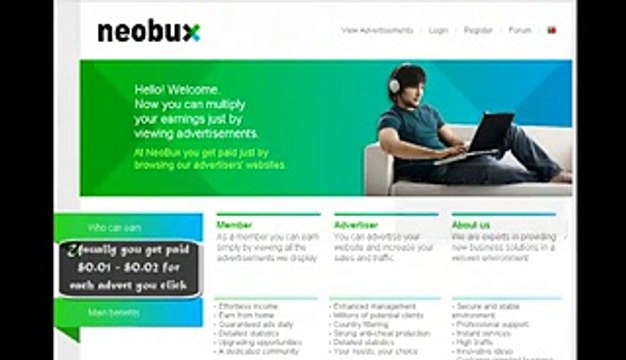 How to earn money online by clicking ads - Neobux - Vìdeo Dailymotion