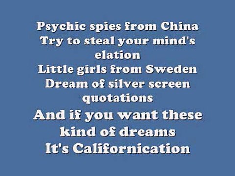 Red Hot Chili Peppers - Californication (Lyrics)