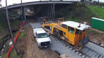 Sonoma Marin SMART Train construction in San Rafael, CA