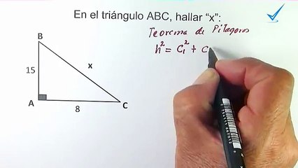 Teorema de Pitágoras: Hallar la hipotenusa en un triángulo rectángulo