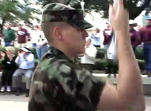 Ballad of The Green Beret - Aggie Band March to Cotton Bowl Yell Practice 12/31/04