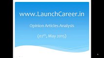 07th May, 2015, Hindu News Paper Opinion Articles (Editorial) Analysis