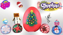 SURPRISE Christmas Play-Doh Cupcakes Giant Christmas Play Doh Egg Shopkins Season 2