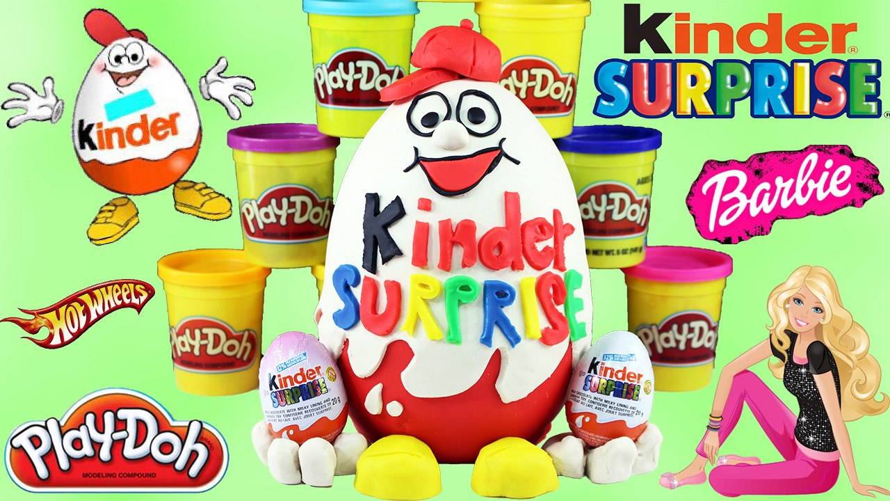 GIANT Kinder Play Doh Surprise Egg | Kinder Chocolate Eggs - Barbie, Hot Wheels, Transformers