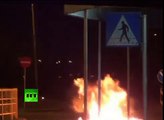 Bahrain petrol bomb inferno: Video of violent clashes after protester funeral