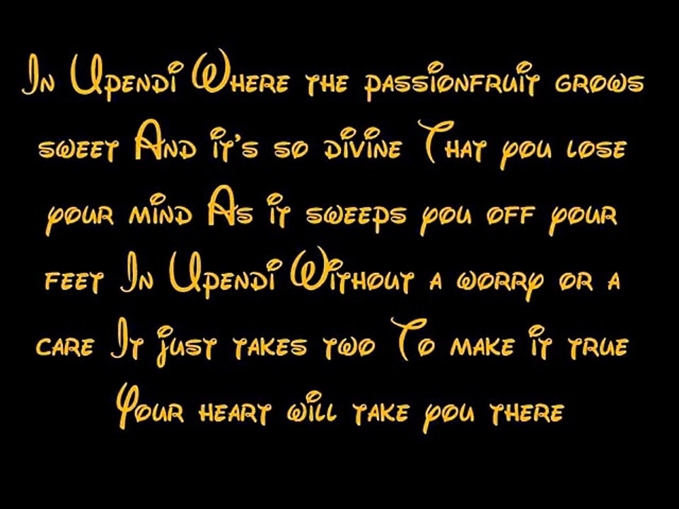 Upendi - Lion King 2 Simba's Pride Lyrics HD