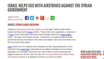 Illusion Exposed! Israel Helps ISIS With Airstrikes Against Syrian Government!