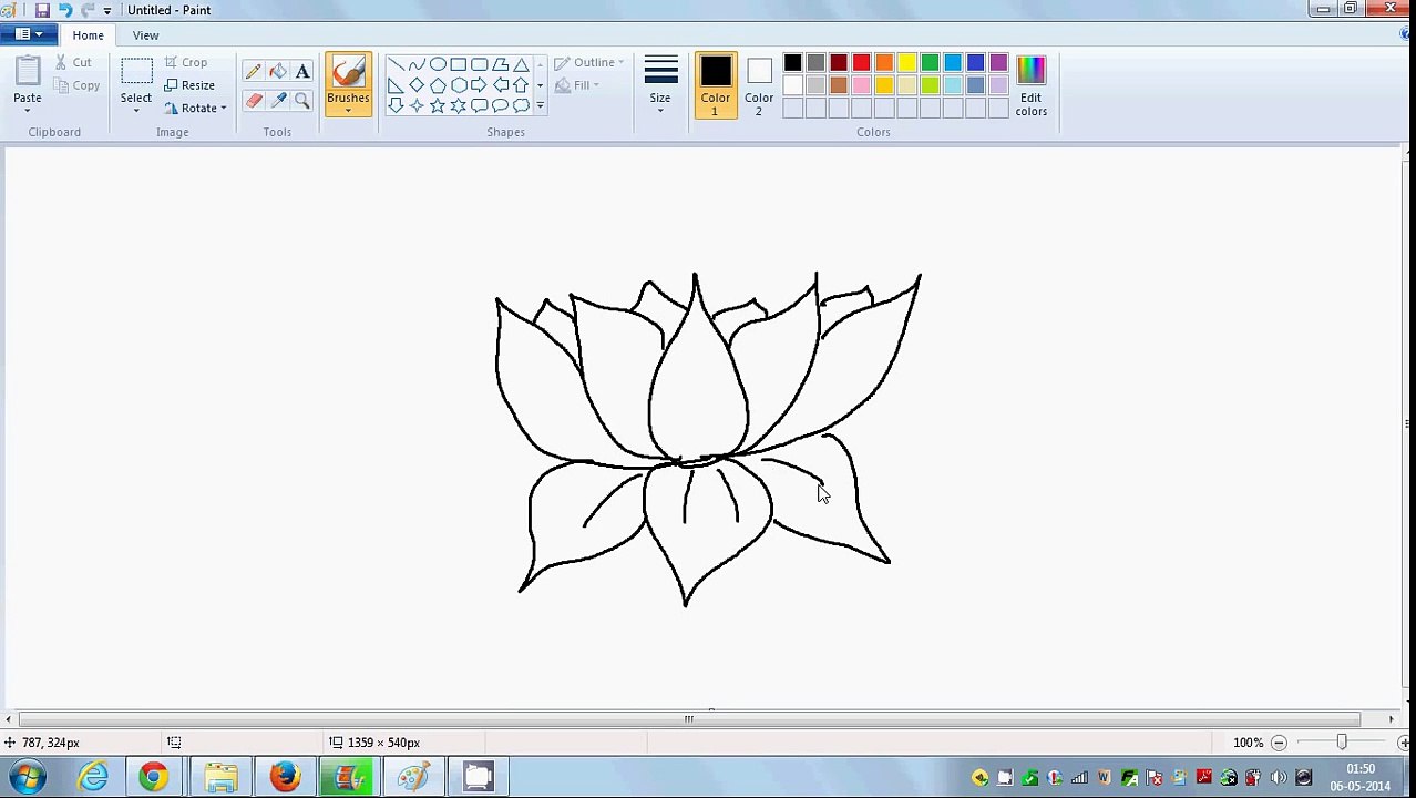 Easy Kids Drawing Lessons : How to Draw a flower- LOTUS  easy for KIDS