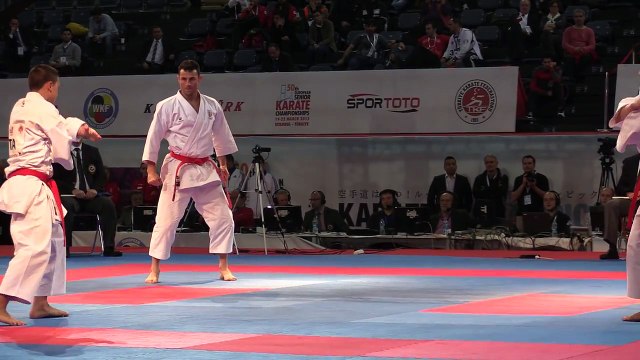 Male Team Kata ITALY in the Final. Bunkai Kata Kanku Sho. 2015 European Karate Championships