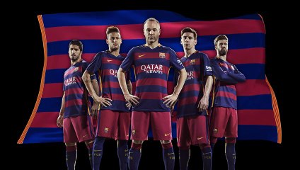 FC Barcelona unveil bold new home and away kits for 2015-16