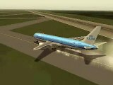X-plane KLM 767 Landing   Taxi to Gate