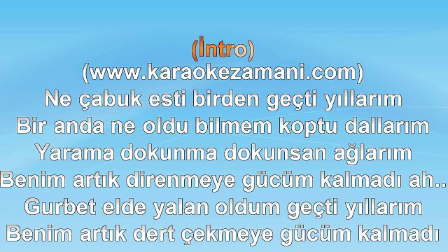 Gamze Akın - Yıllarım - 2011 TÜRKÇE KARAOKE