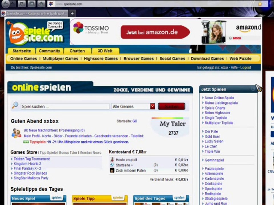 Spielesite Tutorial: Geld verdienen mit spielen von Minigames und mehr...