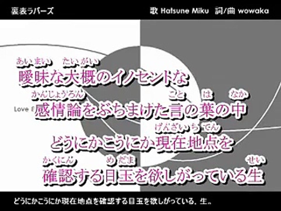 ニコカラ 裏表ラバーズ 初音ミク Off Vocal Video Dailymotion