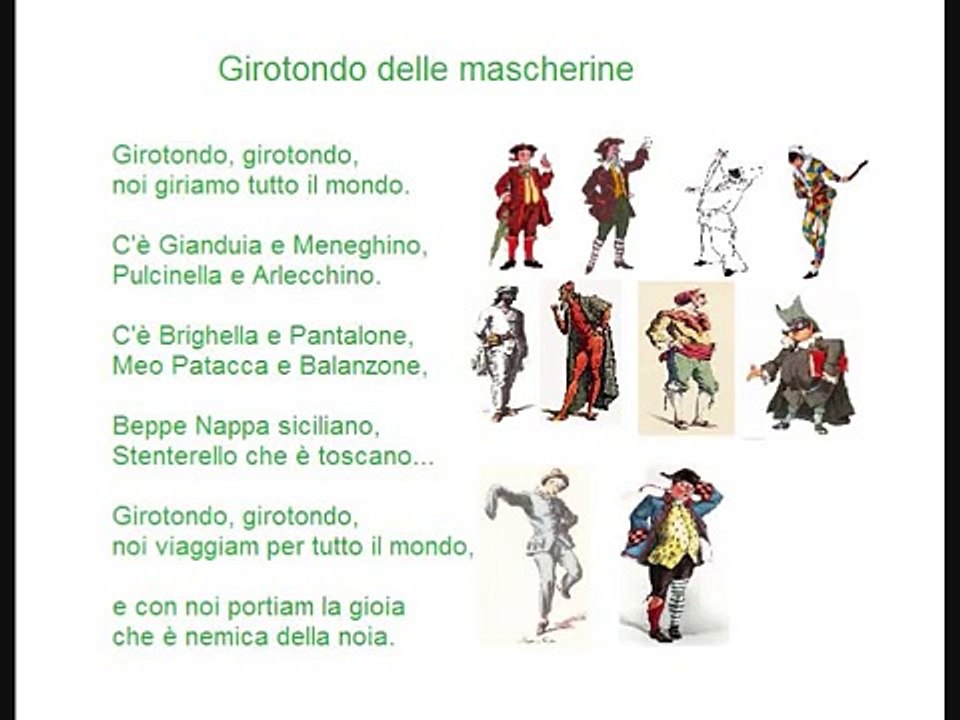 Girotondo delle mascherine filastrocca n 3 carnevale