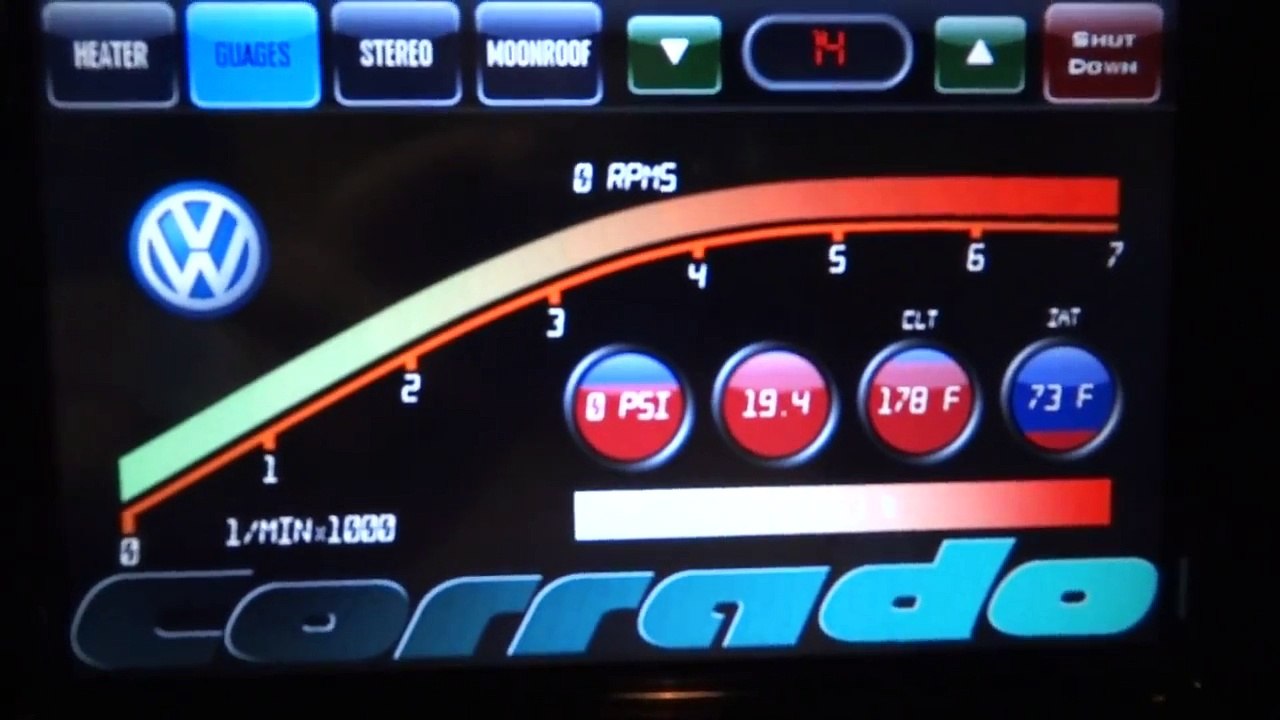 AMX Touch Panel & Megasquirted Corrado with Raspberry Pi Stereo