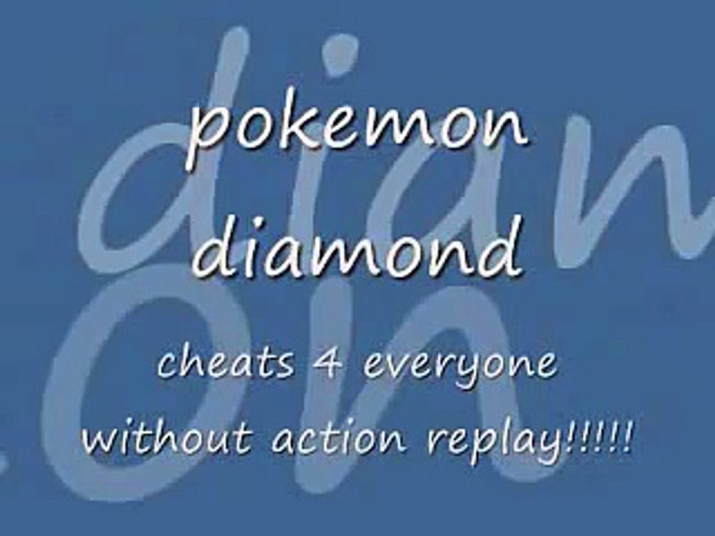 Pokemon Diamond Cheats Without Action Replay Codes