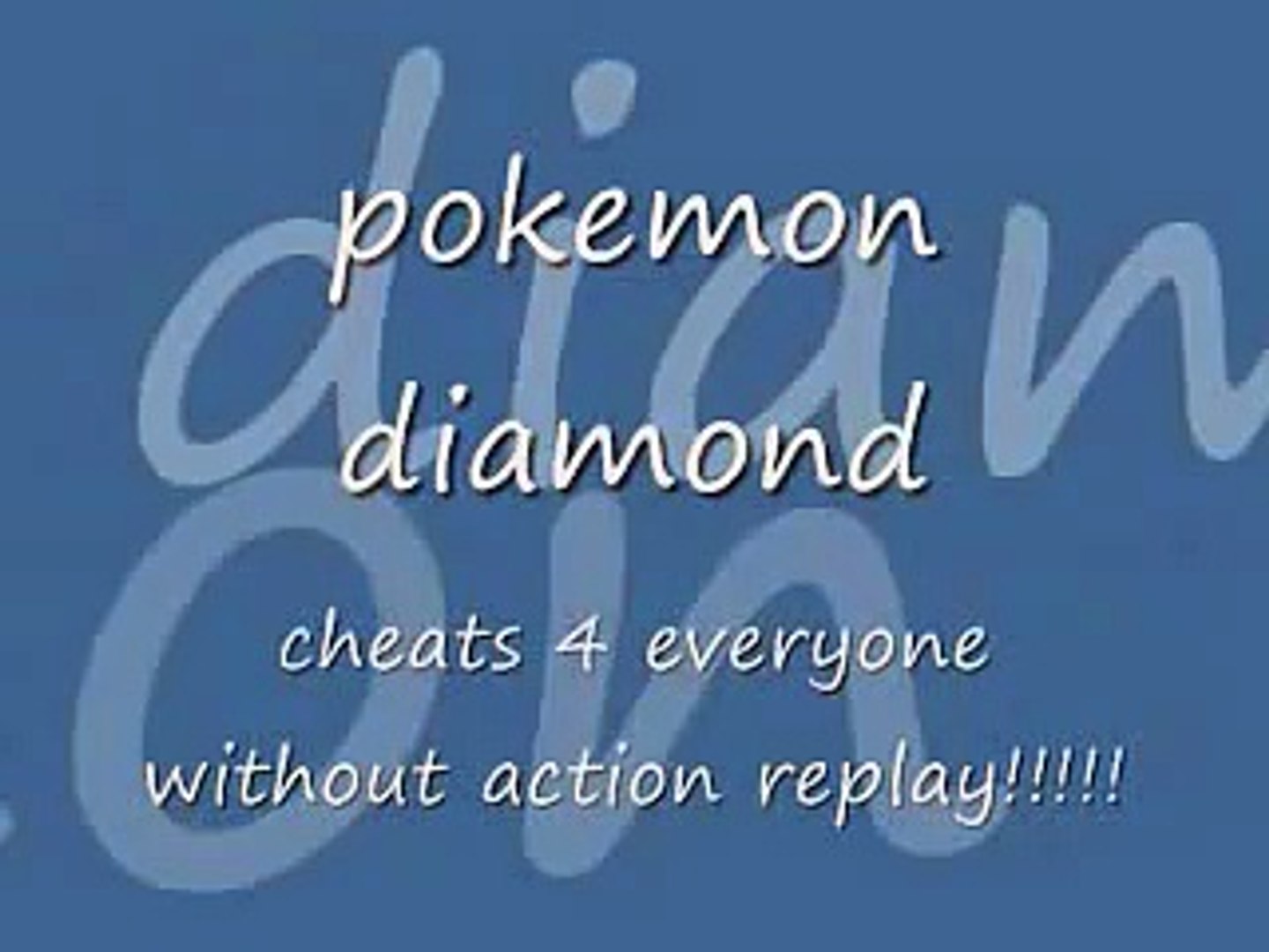 pokemon diamond cheats without action replay codes!! - video