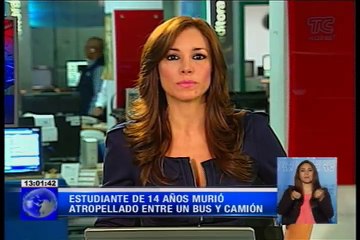 estudiante de 14 años murió atropellado entre un bus y un camión