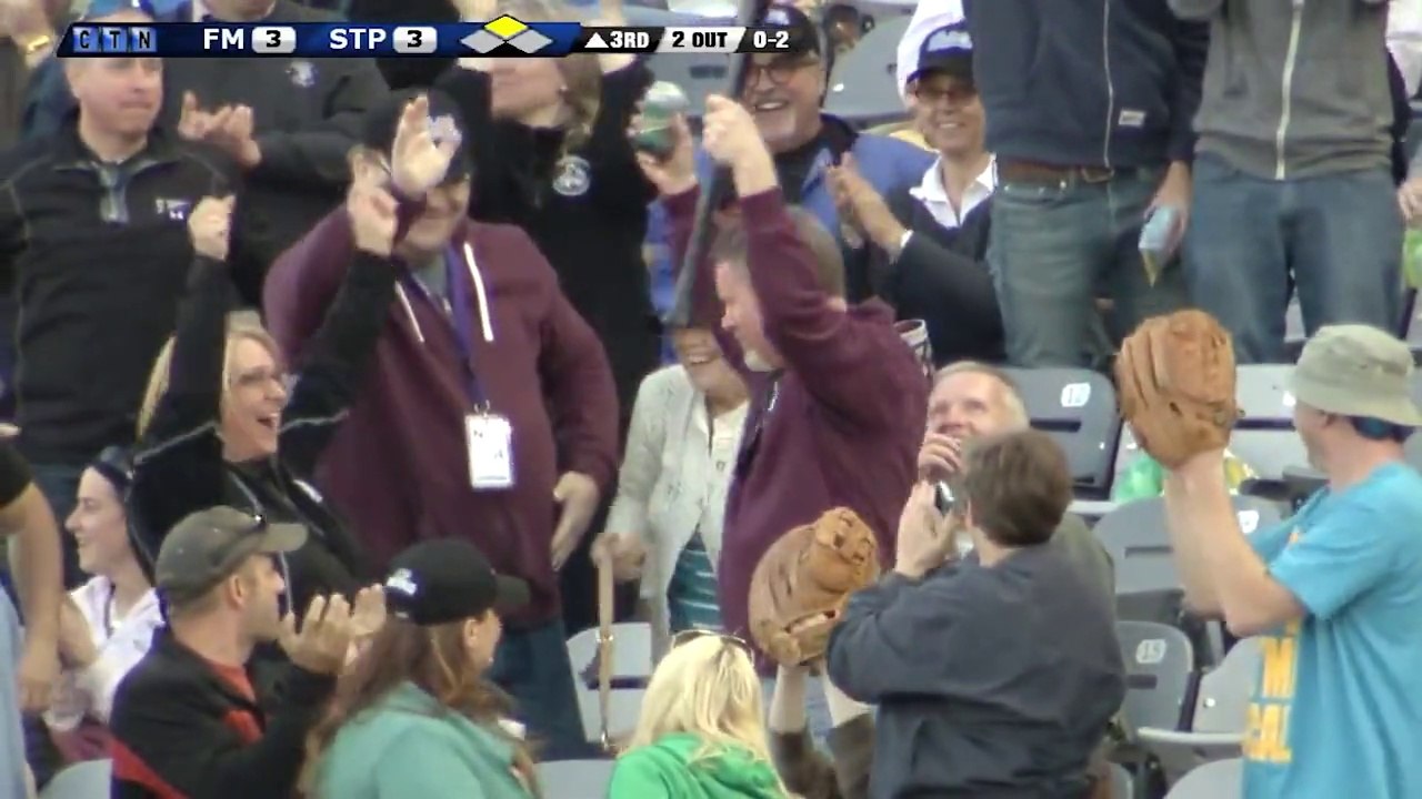 Amazing One-Handed Catch of Flying Bat by a Fan