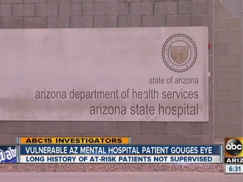 Vulnerable Arizona mental hospital patient gouges eye