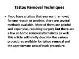 Tattoo Removal Techniques