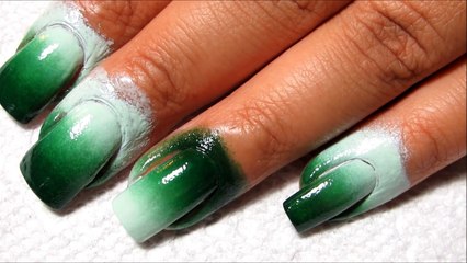 #FightForLightAndLive Depression Awareness Green Gradient Nail Art Tutorial