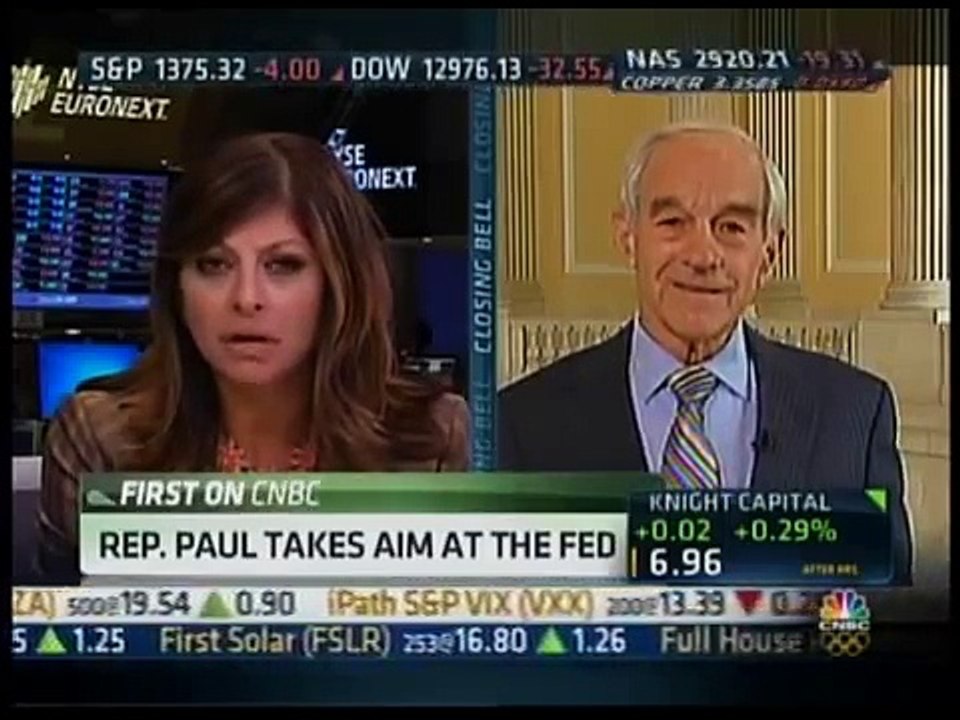 Congressman Ron Paul on CNBC's "Closing Bell" with Maria Bartiromo Aug 1, 2012