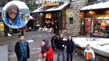 SNOW BALL FIGHT! (Try to hit Dad)   Deep Fried Oreos & Snickers! (Gatlinburg, TN Family Vlog)