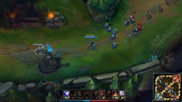 [ League Of Legends] Ashe + Turret, 1vs3 outplay