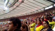 Chile 2x0 España - Hinchada de Chile cantando el Himno Nacional.