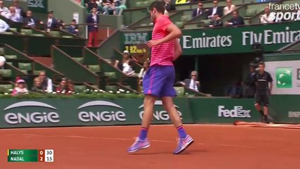 Très beau coup droit de Quentin Halys face à Rafael Nadal