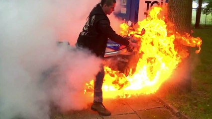 Quand un burn en moto tourne mal...