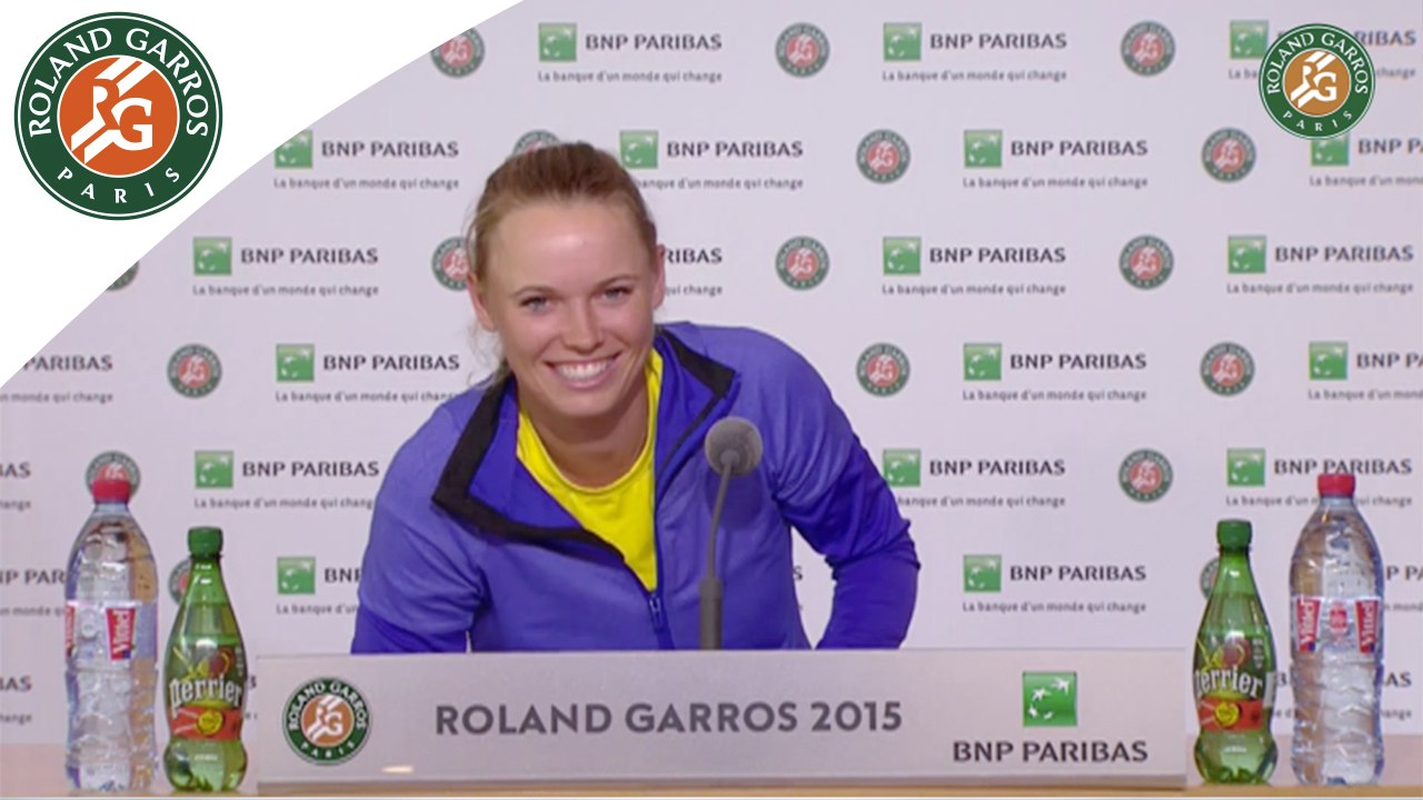 Press conference Caroline Wozniacki 2015 French Open / R128